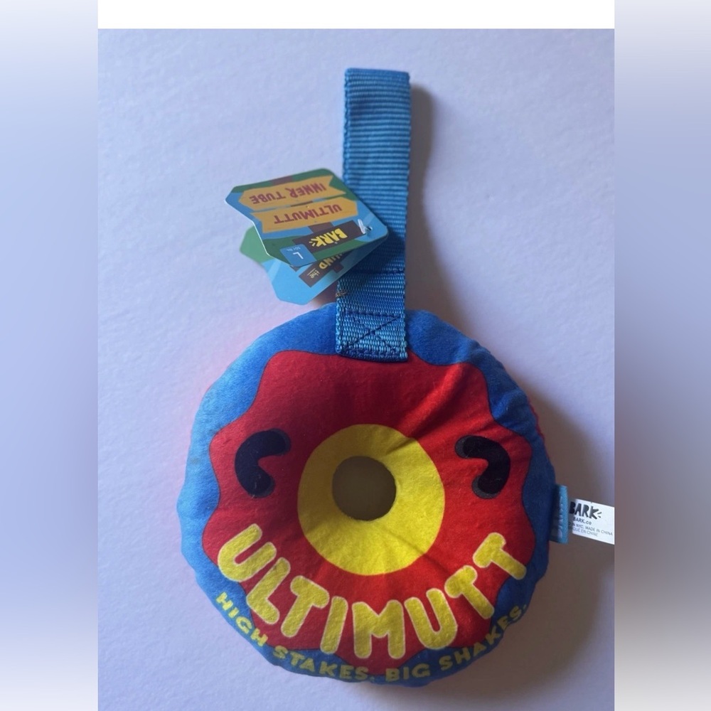 Bark Box - Plush Dog Toy - Ultimutt Inner Tube - Tug/Squeaker/Crinkle‎ L NWT